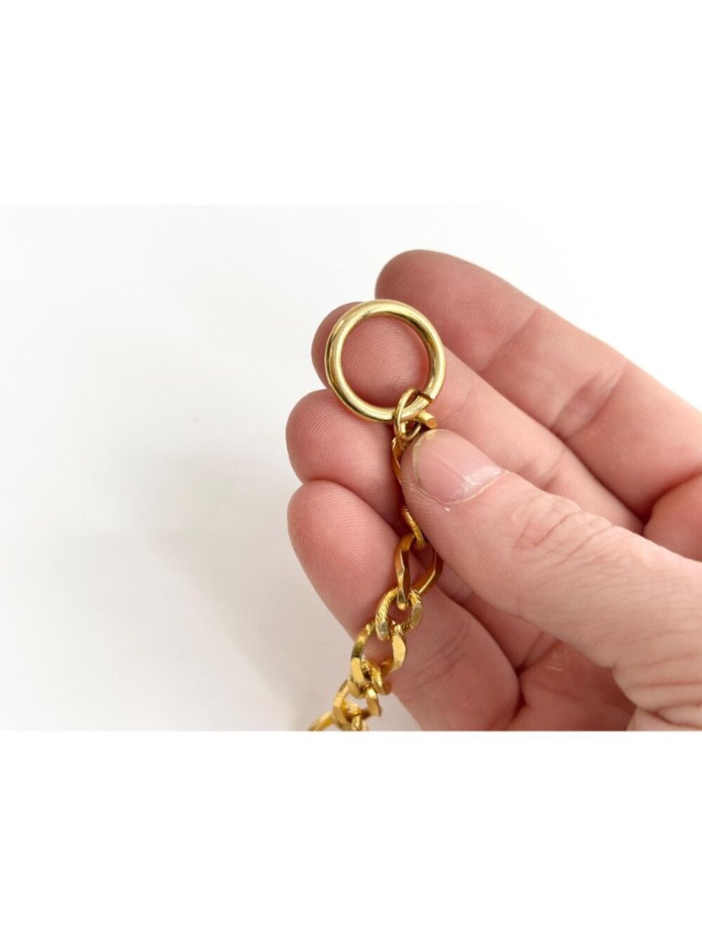 Cable Chain Gold Toned  Toggle Clasp Chunky Vintage 80's Style Bracelet - Picture 10 of 12